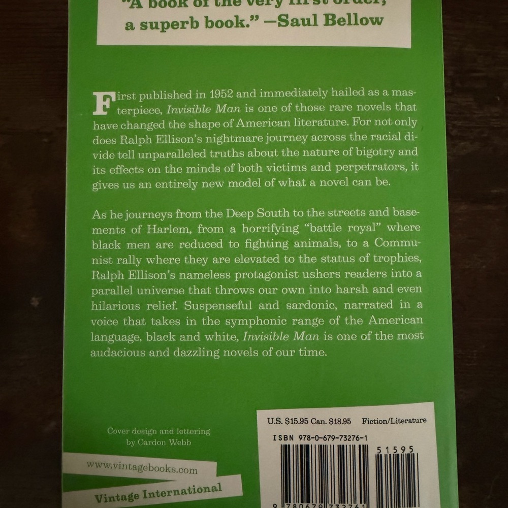 Invisible Man by Ralph Ellison - Paperback - Picture 3 of 3